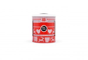 Embalagem para cápsulas de café   caixa de metal com uma melodia